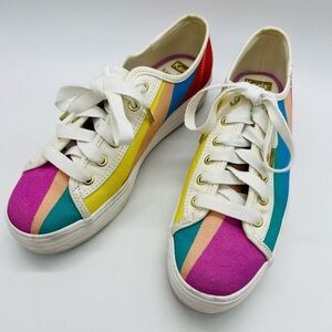 KATE SPADE X KEDS WOMEN’S COLORFUL TRIPLE KICK PLATFORM SNEAKERS SIZE 7